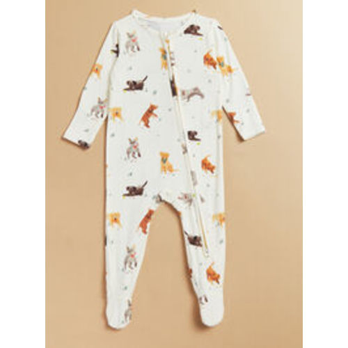 Playful Pups Footie in Beige | Tullabee