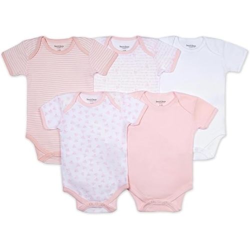 Burt's Bees Baby Unisex Baby Bodysuits, 5-pack Short & Long Sleeve One-pieces, 100% Organic Cotton Bodysuit