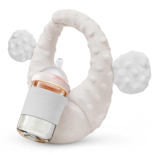 Baby Bottle Holder,Twin Baby Feeding Pillow,Adjustable Bottle Holder for Baby,Bottle Propper for Baby(Yellowish)