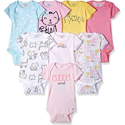 Onesies Brand baby-girls 8-pack Short Sleeve Mix & Match Bodysuits