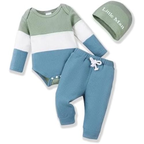 Newborn Infant Baby Boy Clothes Fall Winter Outfits New to The Crew Outfit Toddler Baby Boy Clothes Set