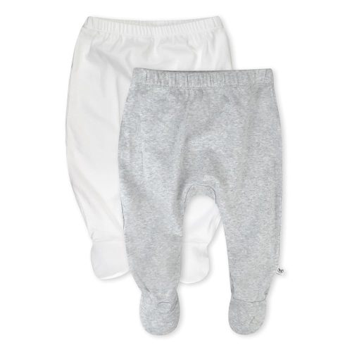 HonestBaby 2-Pack Footed Pants Roomy Fit Pull on Bottoms 100% Organic Cotton for Infant Baby Boys, Girls, Unisex