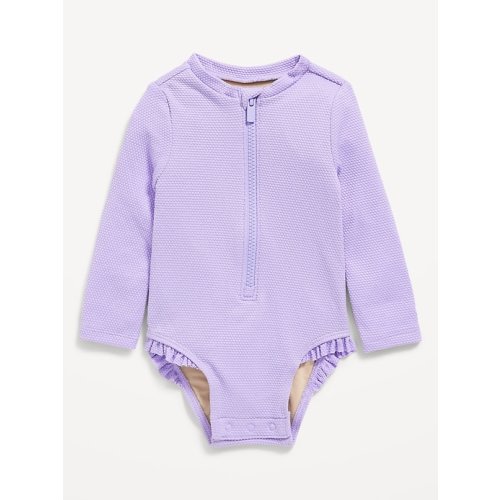 Textured Zip-Front Rashguard One-Piece Swimsuit for Baby | Old Navy