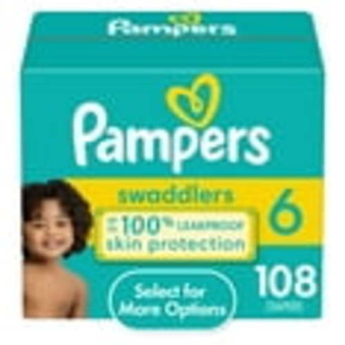 Pampers Swaddlers - Size 6, 108 Count Diapers, Enhanced Leak Protection, Dermatologist Approved