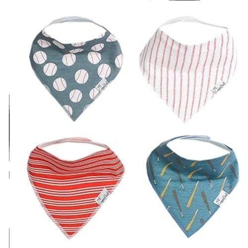 Copper Pearl Baby Bandana Drool Bibs for Drooling and Teething 4 Pack Gift Set “Slugger”