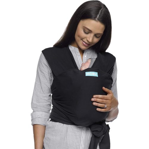 Moby Wrap Baby Carrier | Classic | Baby Wrap Carrier for Newborns & Infants | #1 Baby Wrap | Go to Baby Gift | Keeps Baby Safe | Adjustable for All Body Types | Perfect for Mom & Dad | Black