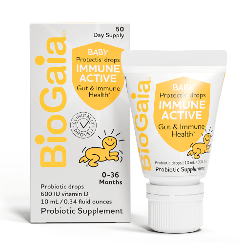BioGaia Immune Active Baby Probiotic Drops + Vitamin D | For Digestive & Immune Health | For Babies & Toddlers 0-36 Months | Pediatrician Trusted | Allergen, Dairy, Soy & Gluten Free | 50 Day Supply