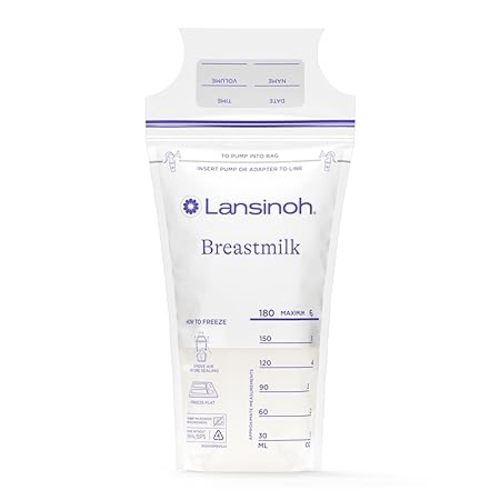 Lansinoh Breastmilk Storage Bags, 150 Count, Baby Essentials, Fast Freeze & Thaw Breast Milk Bags for Baby Bottle Feeding, Superior Strength & Stretch, 6 Ounce