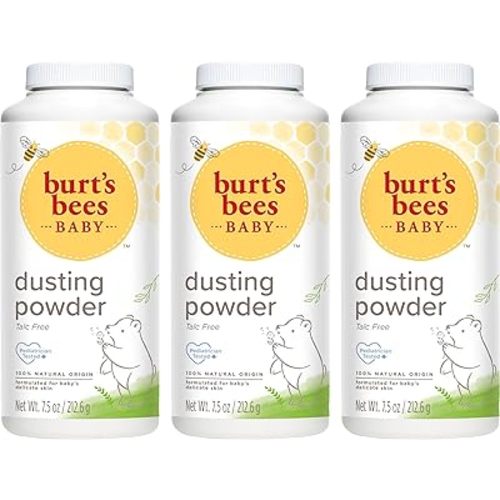 Burt's Bees Christmas Gifts, Baby Dusting Powder, 100% Natural Origin, Talc-Free, Pediatrician Tested Stocking Stuffers, 7.5 Ounces, Pack of 3, Pack May Vary