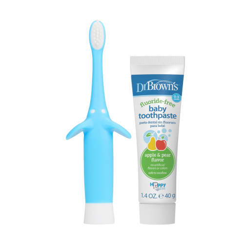 Dr. Brown’s Infant-to-Toddler Training Toothbrush Set with Fluoride-Fr — buybuy BABY in Blue