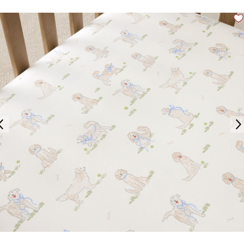 Puppy Organic Crib Fitted Sheet