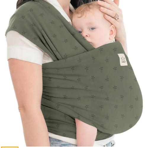 KeaBabies Baby Wrap Carrier - All in 1 Original Baby Carrier Newborn to Toddler Sling, Easy to Wear, Hands Free Bonding, Lightweight, Breathable Infant Wraps (Forest Berries)