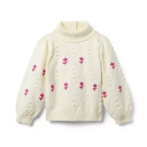 Girl Cream And Sugar Textured Rose Sweater by Janie and Jack