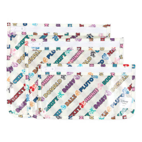 Bumkins Clear Travel Bag 3 Pack: Disney Mickey & Friends Varsity