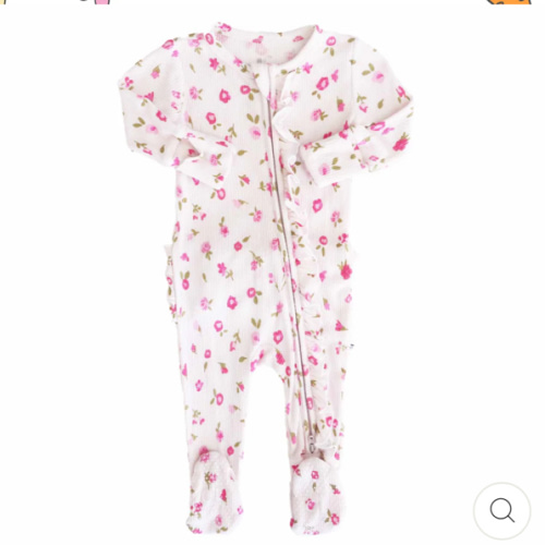 All Bamboo Waffle Zipper Footies