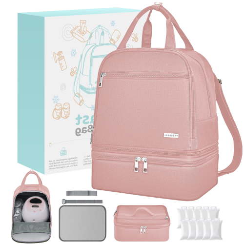 DERSTUEWE Breast Pump Backpack, Compatible with Spectra S1 S2, Waterproof, Large Capacity