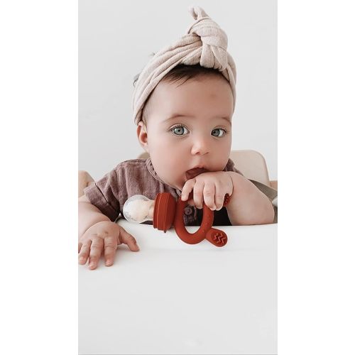 Haakaa Baby Fruit Food Feeder Pacifier | Breastmilk Popsicle Molds for Teething | Silicone Feeder and Teether for Baby Teething Relief & Infant Safely Self Feeding, BPA Free (Copper)
