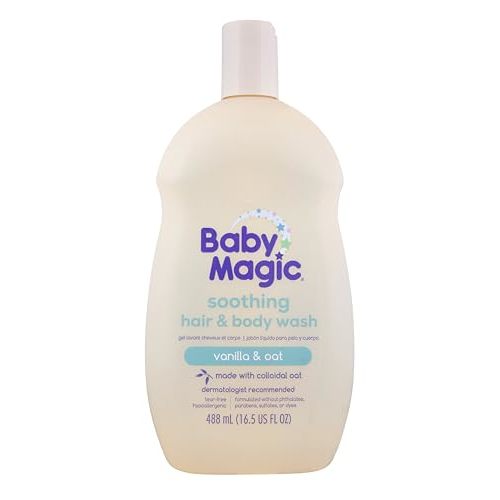 Baby Magic Soothing Hair & Body Wash | Soothes and Cleanses Baby's Delicate Skin | Tear-Free | Vanilla and Oats | 16.5 fl oz.