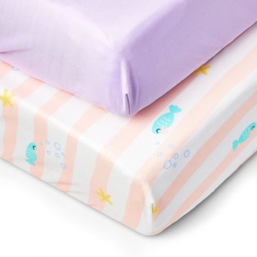 Parent's Choice Toddler Under-The-Sea Fitted Sheets, 2 Pack