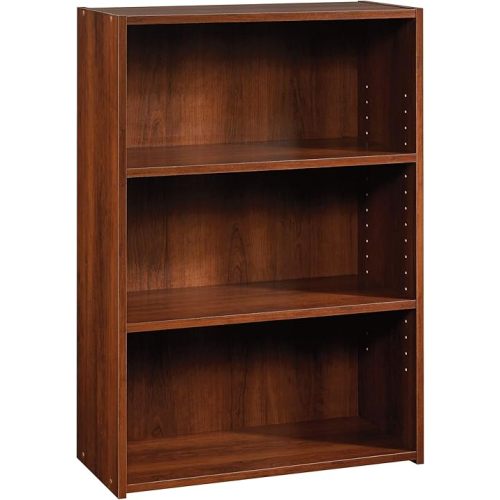 Sauder Beginnings 3-Shelf Bookcase, Bookshelf with Adjustable Storage Shelves, in Brook Cherry finish