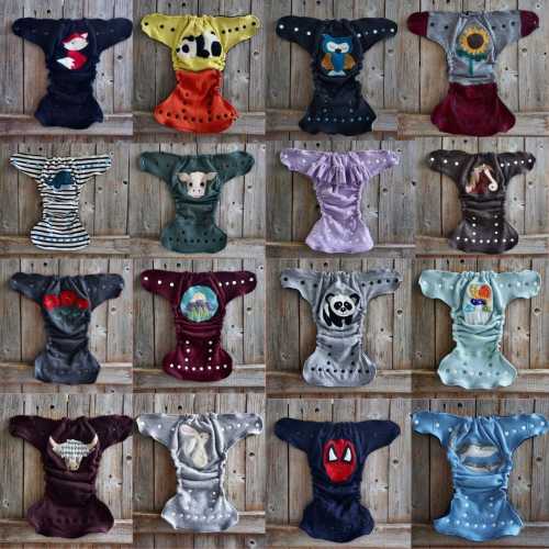 Custom Upcycled Wool Nappy Cover: One Size Cloth Diaper with Applique