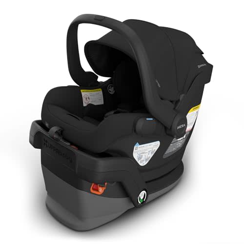 UPPAbaby Mesa V3 Infant Car Seat - Easy Installation + SmartSecure Technology - Attaches to Stroller | Base + Infant Insert Included - Jake (Charcoal)
