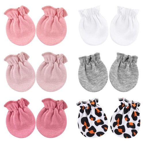 BQUBO Newborn Infant Toddler Mittens No Scratch Cotton Elastic Wrist Gloves Hypoallergenic for 0-6 Months Baby Boys Girls