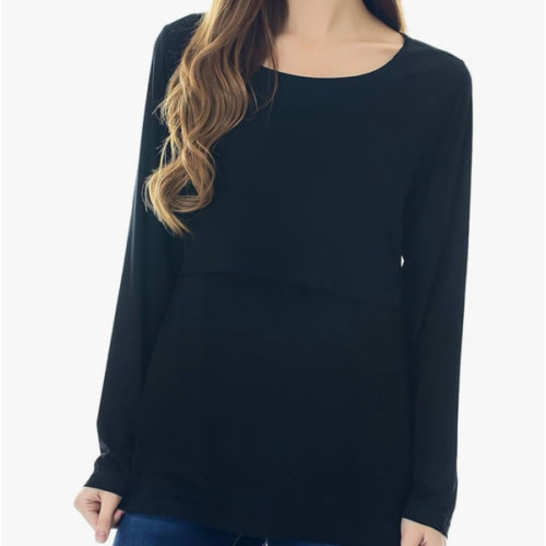 Smallshow Women's Maternity Nursing Tops Comfy Long Sleeve Breastfeeding T-Shirt