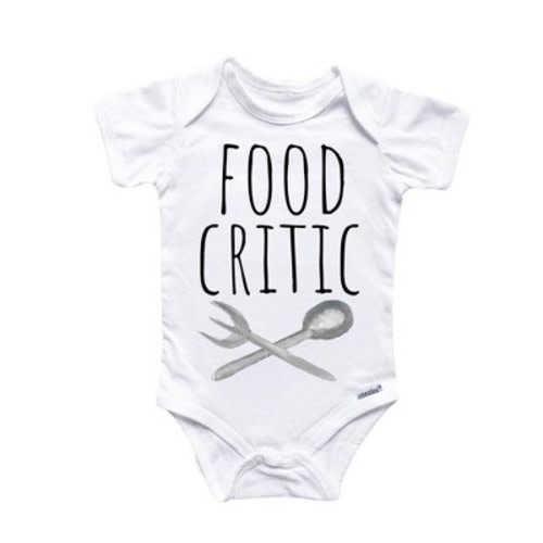 Food Critic Foodie Onesie® Baby Boy Girl Clothes Infant Bodysuit Funny Cute Newborn GS1 White 0-3M Onesie®