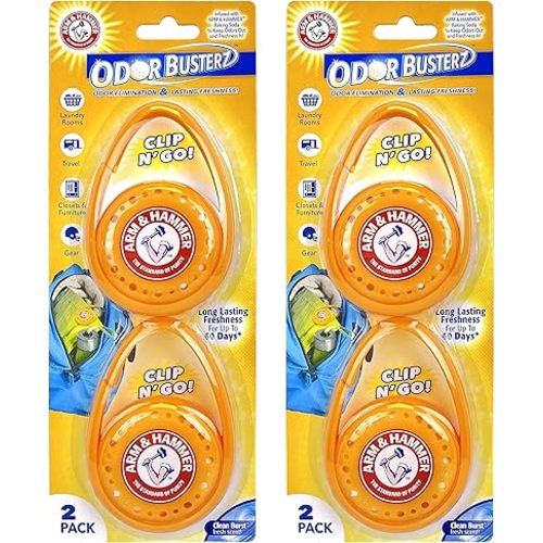 Arm & Hammer Odor Busterz - Clip N Go, 4 Count Deodorizer Pack