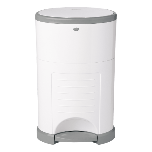 Dekor Classic Hands-Free Diaper Pail | Baby Disposal System, Mini Size, White