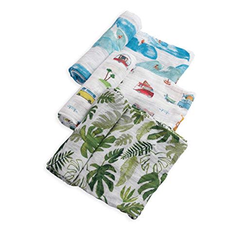Little Unicorn – Summer Vibe Cotton Muslin Swaddle Blanket Set | Set of 3 | 100% Cotton | Super Soft | Newborns and Infants | Large 47” x 47” | Machine Washable