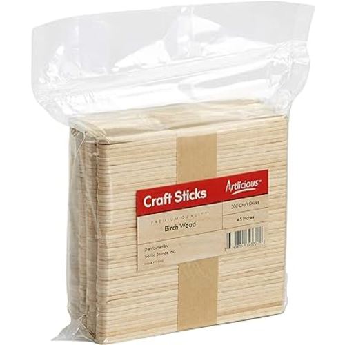 Popsicle Sticks for Crafts 200 Pcs 4.5 inch Wax Sticks Tongue Depressors Wood Sticks Craft Sticks Popsicle Sticks for Food Ice Cream Sticks Cakesicle Sticks