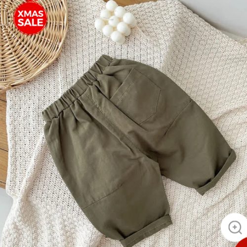 Baby Boy Solid Color Worker Loose Pants