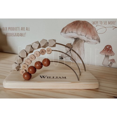 PERSONALIZED Rainbow Abacus, Bohemian, Nursery Decor, Abacus, Wooden Learning, Sensory, Montessori, Developmental, Ev&Potique, EvAndPotique