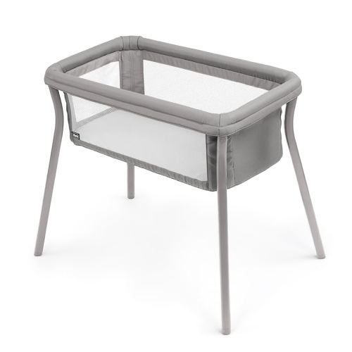 Chicco LullaGo® Anywhere SE Portable Bassinet, Lightweight, Space-Saving Baby Bassinet with Waterproof Mattress and Fitted Sheet, Travel Bassinet for Baby | Clay/Grey