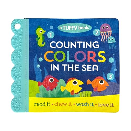 Tuffy Counting Colors in the Sea Book - Washable, Chewable, Unrippable Pages With Hole For Stroller Or Toy Ring, Teether Tough (A Tuffy Book)