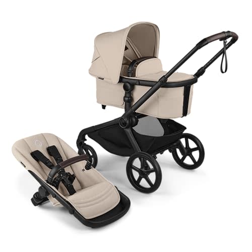 Bugaboo Kangaroo All-Terrain Single-to-Double Tandem Stroller for Infant and Toddler, for Up to Three Kids, XL Wheels, One-Hand Operation, Large Bassinet, XL Underseat Storage (Desert Taupe)