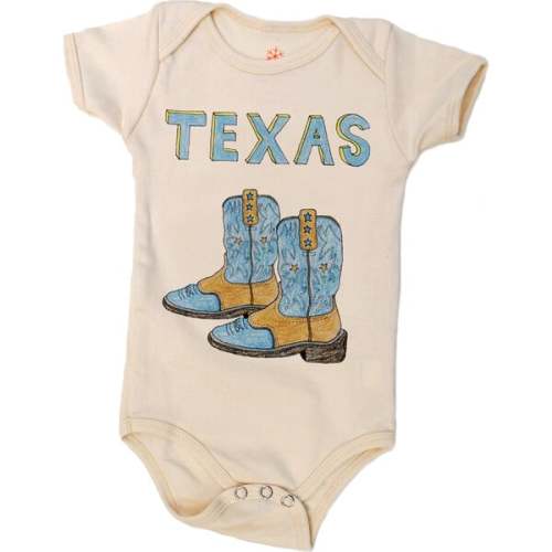 Texas Boot Onesie, Natural Organic Bodysuit - orangeheat | Maisonette