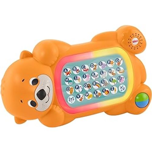 Fisher-Price Linkimals Baby Learning Toy A to Z Otter Keyboard with Interactive Music and Lights for Infants and Toddlers