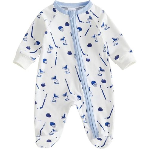 Sasaerucure Baby Boy One Piece Hockey Onesie Jumpsuit/Footies