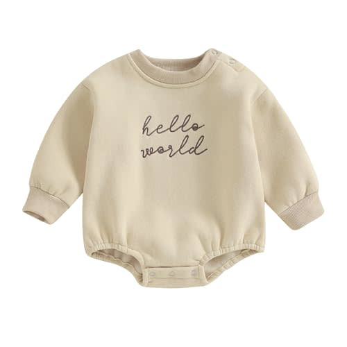 VISGOGO Newborn Infant Baby Boy Girls Oversized Romper Little Dude Sweater Onesie Coming Home Outfit Neutral Clothes