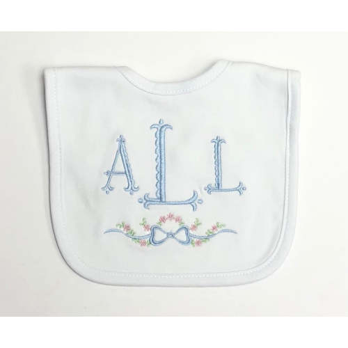 Floral Vine with Initials Bib