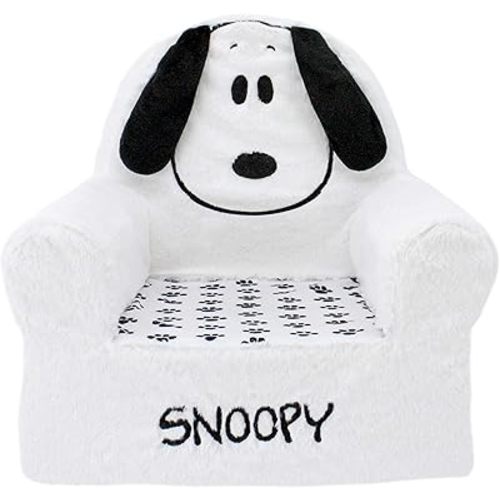 Animal Adventure | Peanuts | Snoopy | Soft Plush Children's Character Chair for Relaxing, White