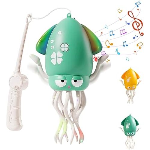 Dancing Octopus Baby Toy, Electric Crawling Octopus Tummy Time Toy, Crazy 8-Leg Auto-Dance Octopus Toy, Rechargeable Magic Dancing Music Squid for Boy Girl Birthday Gifts (Green)