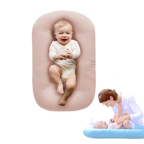 Baby Lounger for Newborn 0-24 Months,Baby Nest Co Sleeping for Babies in Bed,Newborn Lounger for Boys & Girls,Pink