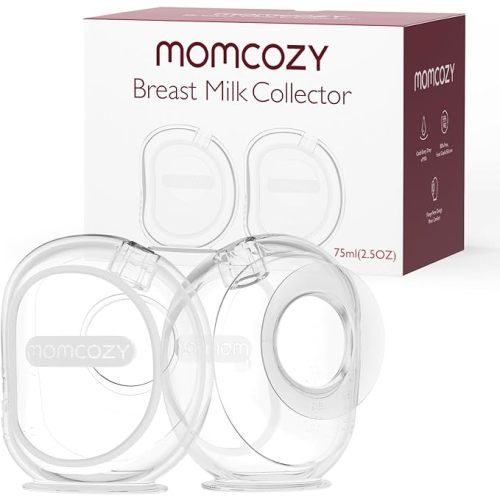 Momcozy Milk Collector for Breastmilk, Pea Breastfeeding Milk Catchers with Flange More Fit & Soft, Silicone Milk Collector Reusable Breast Milk Shells 2.5oz/75ml, 2 Pack - 2.5oz/75ml - 2 Count