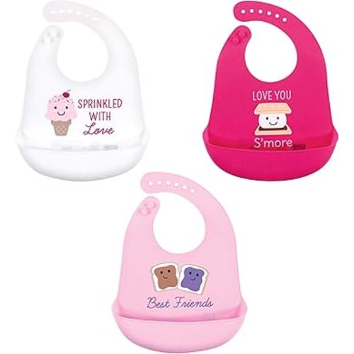 Hudson Baby Unisex Baby Silicone Bibs, Ice Cream, One Size
