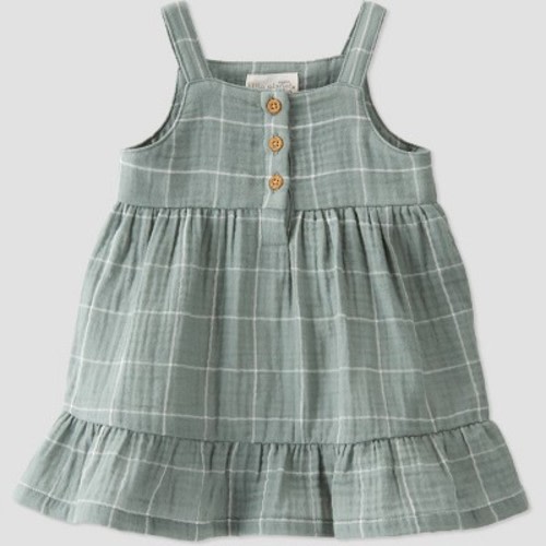Carter's Little Planet - Spring Plaid Gauze Dress - Green