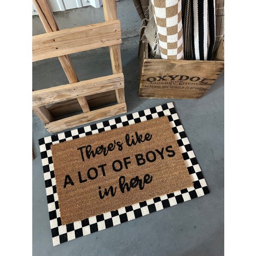 There's Like A Lot of Boys In Here Doormat | Funny Doormat | Funny Welcome Rug | Funny Gift | Porch Gift | Home Gift
